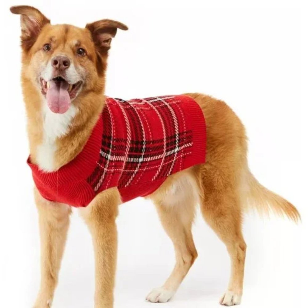 Charter Club Plaid Dog Sweater NWT Size Large